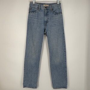 Levi's Premium Womens 25 Dad Jeans Light Blue Wash Five Pocket Straight Relaxed